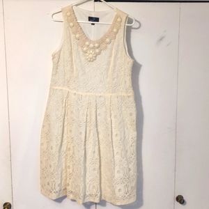 Ronni Nicole cream colored lace dress
